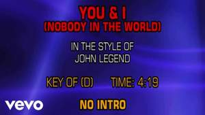 John Legend - You And I (Nobody In The World) минус